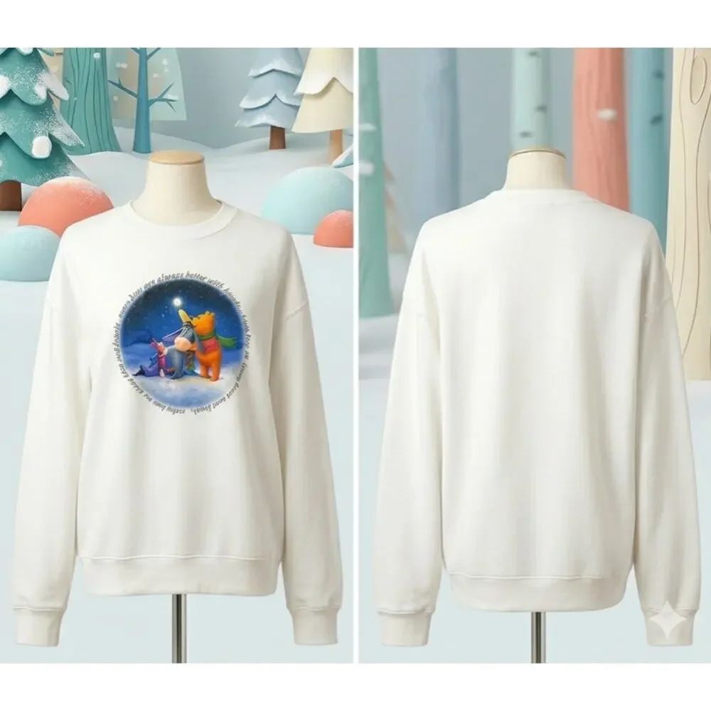 Y2K Disney Store Winnie The Pooh Eeyore Piglet Sweatshirt XL